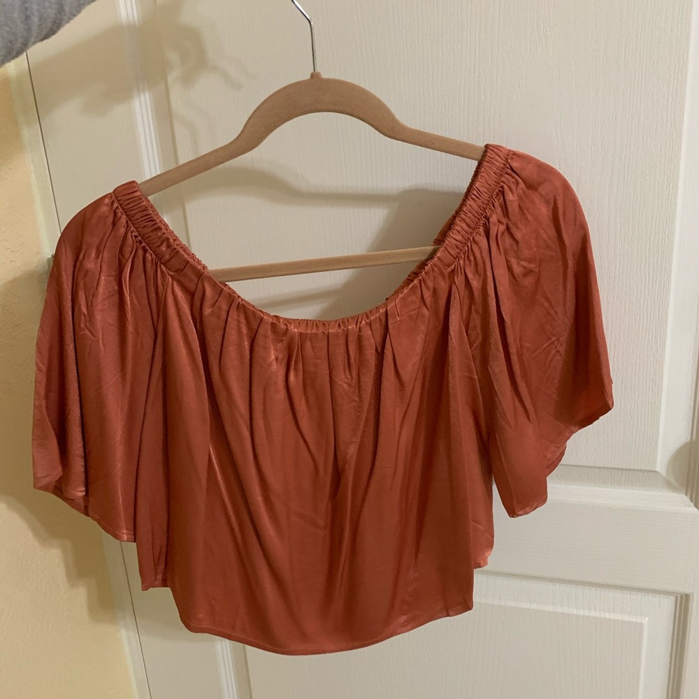 Cropped over the shoulder blouse